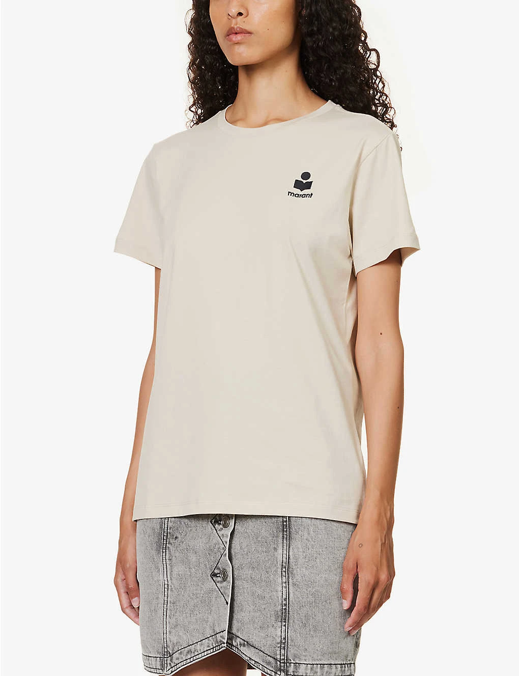 Isabel Marant Etoile Aby Logo-embroidered Cotton-jersey T-shirt 3 Isabel Marant Etoile Aby Logo-embroidered Cotton-jersey T-shirt - Image 3