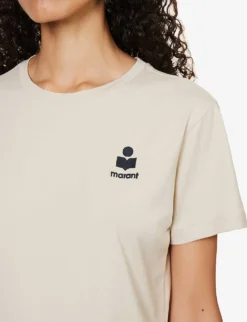 Isabel Marant Etoile Aby Logo-embroidered Cotton-jersey T-shirt 9 Isabel Marant Etoile Aby Logo-embroidered Cotton-jersey T-shirt -Reiss Shop R04188836 BEIGE ALT04