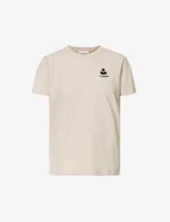 Isabel Marant Etoile Aby Logo-embroidered Cotton-jersey T-shirt