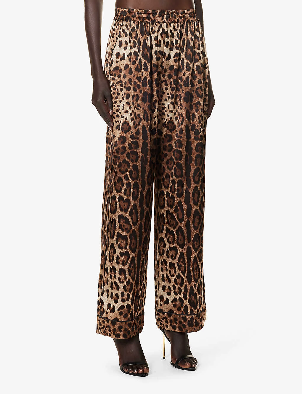 Dolce & Gabbana Animal-print Wide-leg Mid-rise Stretch-silk Trousers 3 Dolce & Gabbana Animal-print Wide-leg Mid-rise Stretch-silk Trousers - Image 3