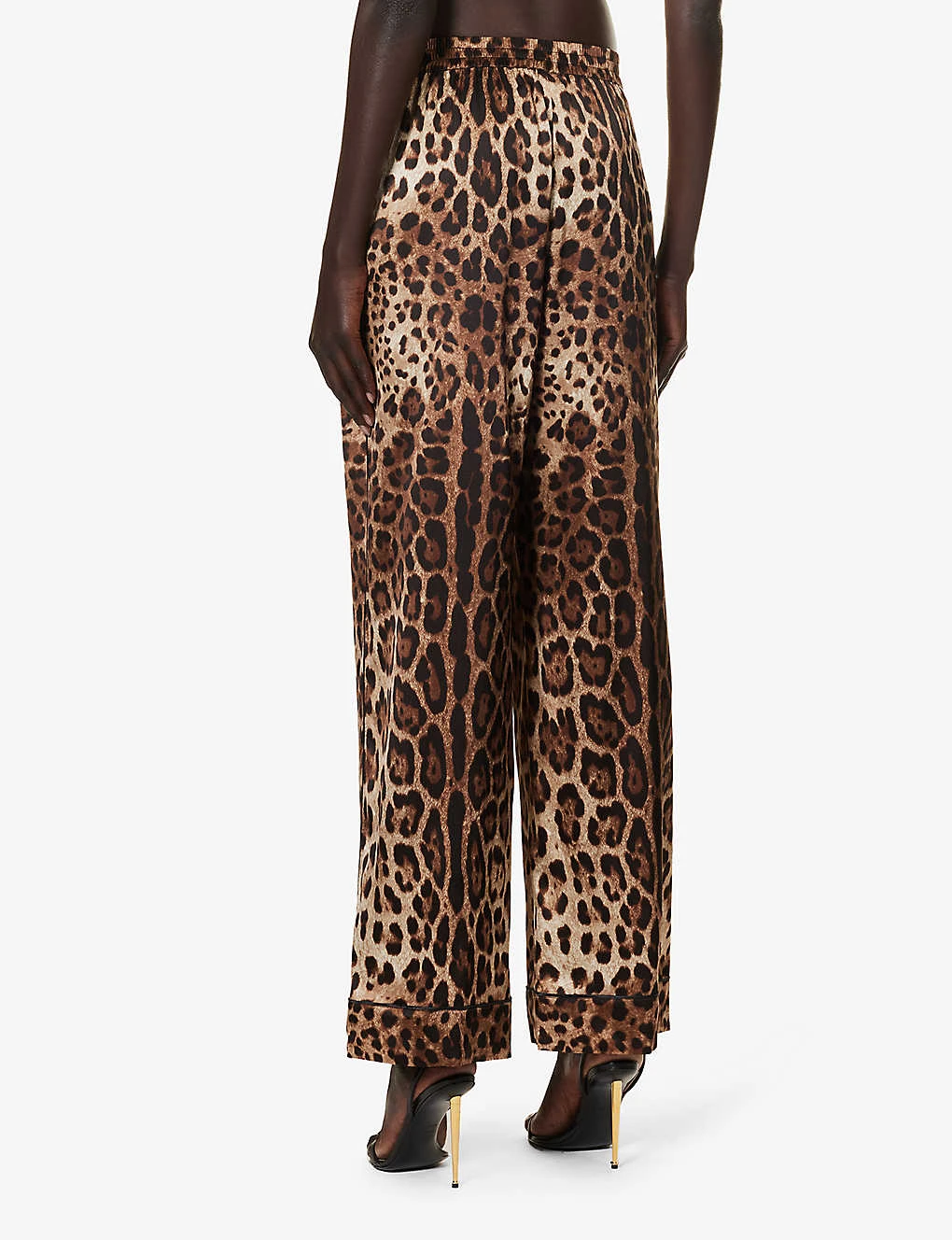 Dolce & Gabbana Animal-print Wide-leg Mid-rise Stretch-silk Trousers 4 Dolce & Gabbana Animal-print Wide-leg Mid-rise Stretch-silk Trousers - Image 4