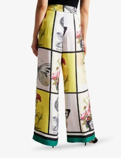 Ted Baker Embelae Floral-print Wide-leg Mid-rise Woven Trousers 5 Ted Baker Embelae Floral-print Wide-leg Mid-rise Woven Trousers -Reiss Shop R04189300 WHITE ALT02