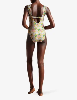 Ted Baker Adelisa Cupped Floral-print Swimsuit -Reiss Shop R04189312 MIDYELLOW ALT03