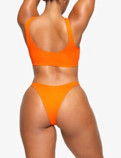 Tanga Mid-rise Recycled Stretch-nylon Bikini Bottoms -Reiss Shop R04189634 ORANGE ALT03