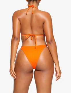 Halterneck Stretch-recycled Nylon Bikini Top 7 Halterneck Stretch-recycled Nylon Bikini Top -Reiss Shop R04189638 ORANGE ALT03