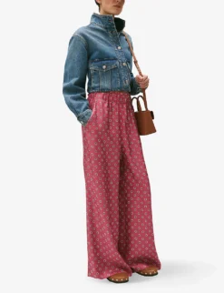 CLAUDIE PIERLOT Pantin Graphic-print Wide-leg High-rise Silk Trousers 7 CLAUDIE PIERLOT Pantin Graphic-print Wide-leg High-rise Silk Trousers -Reiss Shop R04189909 DIVERS ALT02