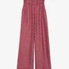 CLAUDIE PIERLOT Pantin Graphic-print Wide-leg High-rise Silk Trousers