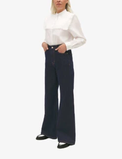 CLAUDIE PIERLOT Pandore High-rise Wide-leg Stretch-denim Jeans -Reiss Shop R04189956 DENIMJEAN ALT02