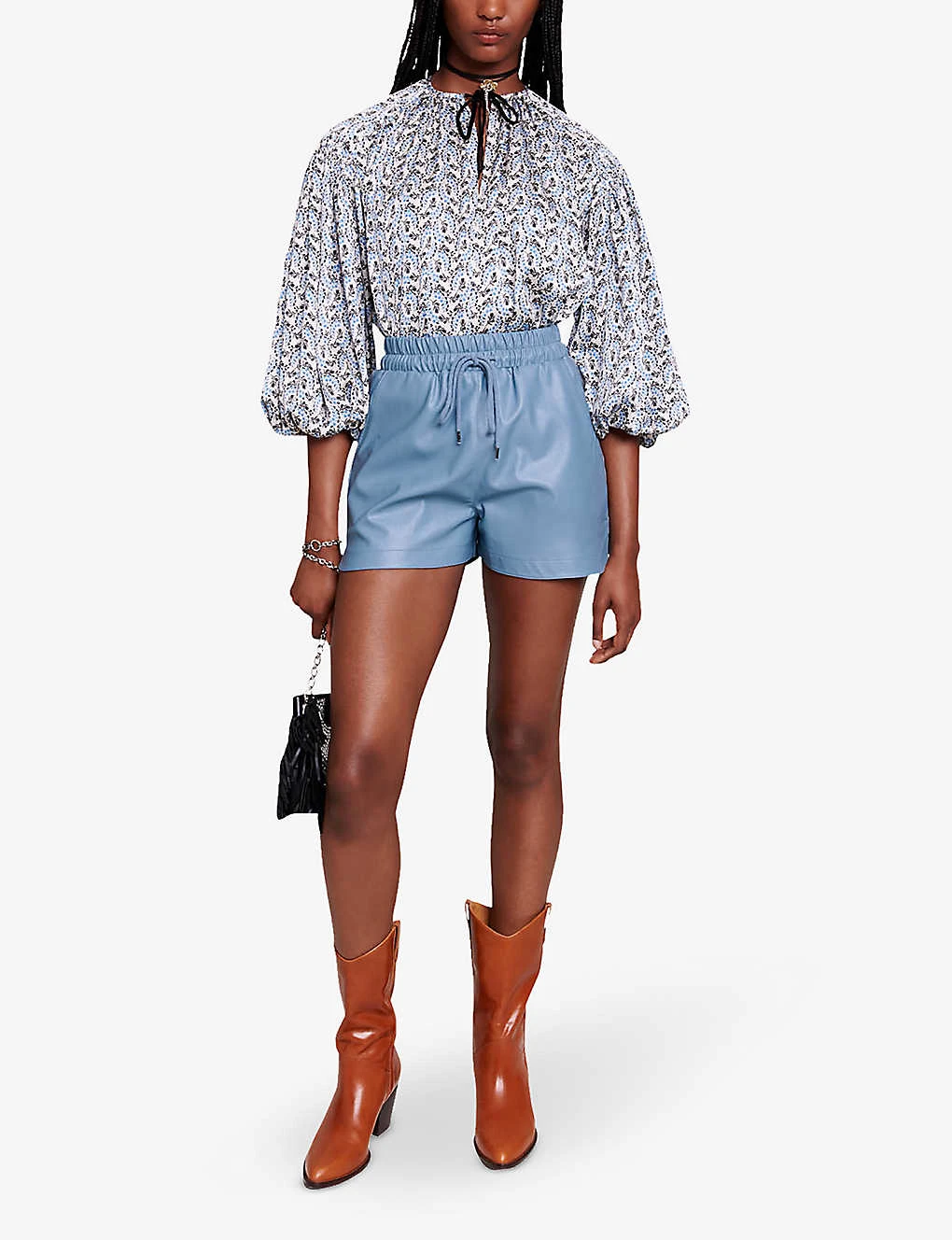 Maje Issma High-rise Faux-leather Shorts 2 Maje Issma High-rise Faux-leather Shorts - Image 2