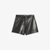 CLAUDIE PIERLOT Camille Mid-rise Straight-fit Leather Shorts