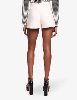 Maje Ivileno Lace-up Tweed Shorts 8 Maje Ivileno Lace-up Tweed Shorts -Reiss Shop R04190356 BLANC ALT03