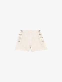 Maje Ivileno Lace-up Tweed Shorts