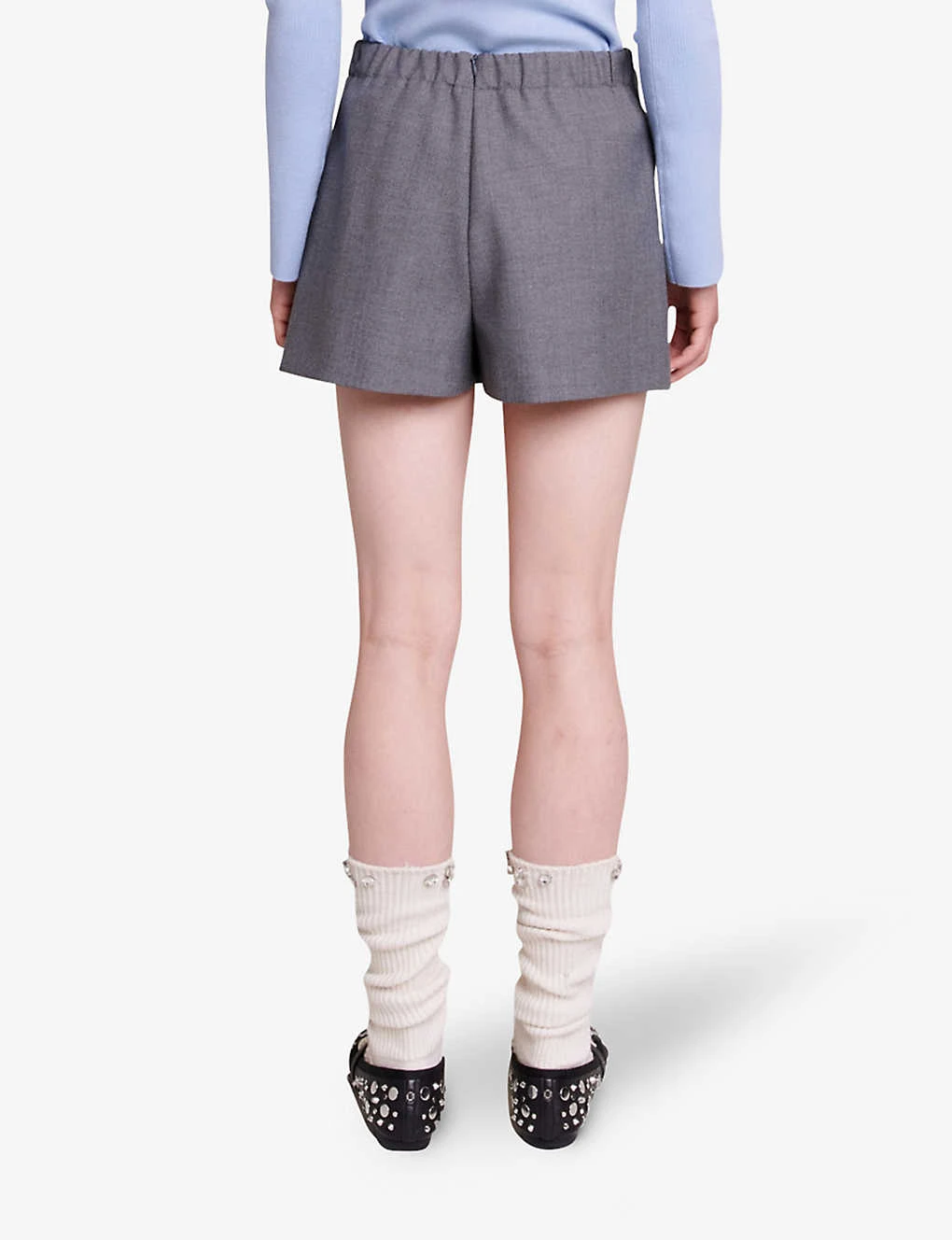 Maje Ipimanete Wrap Over-panel Stretch-woven Shorts 3 Maje Ipimanete Wrap Over-panel Stretch-woven Shorts - Image 3