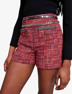 Maje Italete Chain-embellished Tweed Shorts 9 Maje Italete Chain-embellished Tweed Shorts -Reiss Shop R04190440 ROUGES ALT04