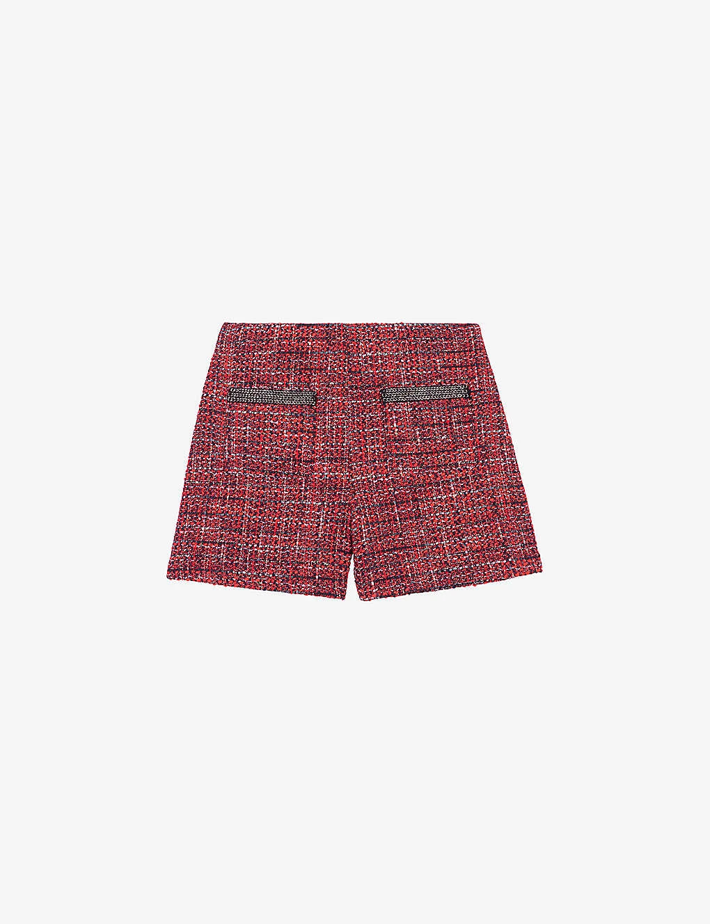 Maje Italete Chain-embellished Tweed Shorts 1 Maje Italete Chain-embellished Tweed Shorts