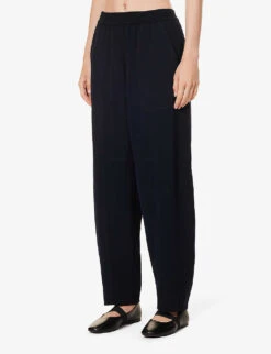 ME AND EM The Work Appropriate Tapered-leg Mid-rise Recycled Polyester-blend Jogging Bottoms -Reiss Shop R04194833 NAVY ALT02