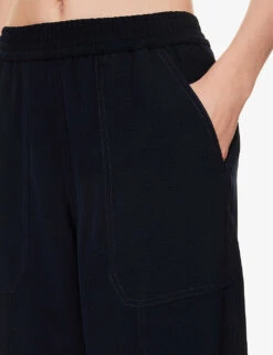 ME AND EM The Work Appropriate Tapered-leg Mid-rise Recycled Polyester-blend Jogging Bottoms -Reiss Shop R04194833 NAVY ALT04