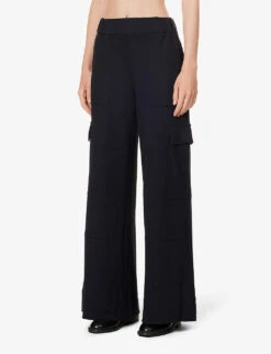 ME AND EM Mid-rise Wide-leg Stretch-woven Trousers -Reiss Shop R04194858 NAVY ALT02
