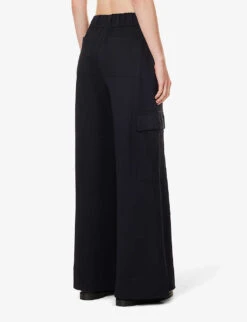 ME AND EM Mid-rise Wide-leg Stretch-woven Trousers -Reiss Shop R04194858 NAVY ALT03