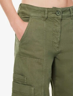 ME AND EM Twill Wide-leg Mid-rise Cotton-blend Cargo Trousers -Reiss Shop R04194861 WASHEDAUTUMNOLIVE ALT04