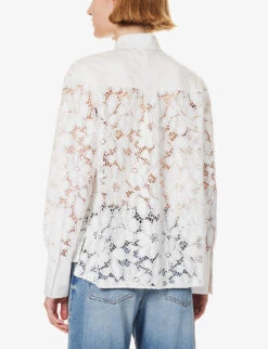 ME AND EM Floral-embroidered Recycled-polyester-blend Blouse -Reiss Shop R04194879 SOFTWHITE ALT03