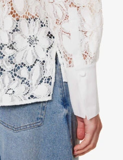 ME AND EM Floral-embroidered Recycled-polyester-blend Blouse -Reiss Shop R04194879 SOFTWHITE ALT05