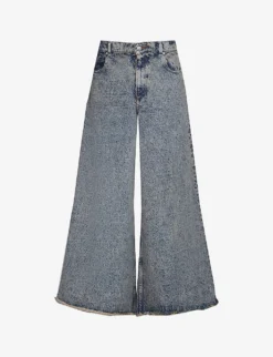 Marni Wide-leg Low-rise Distressed Jeans