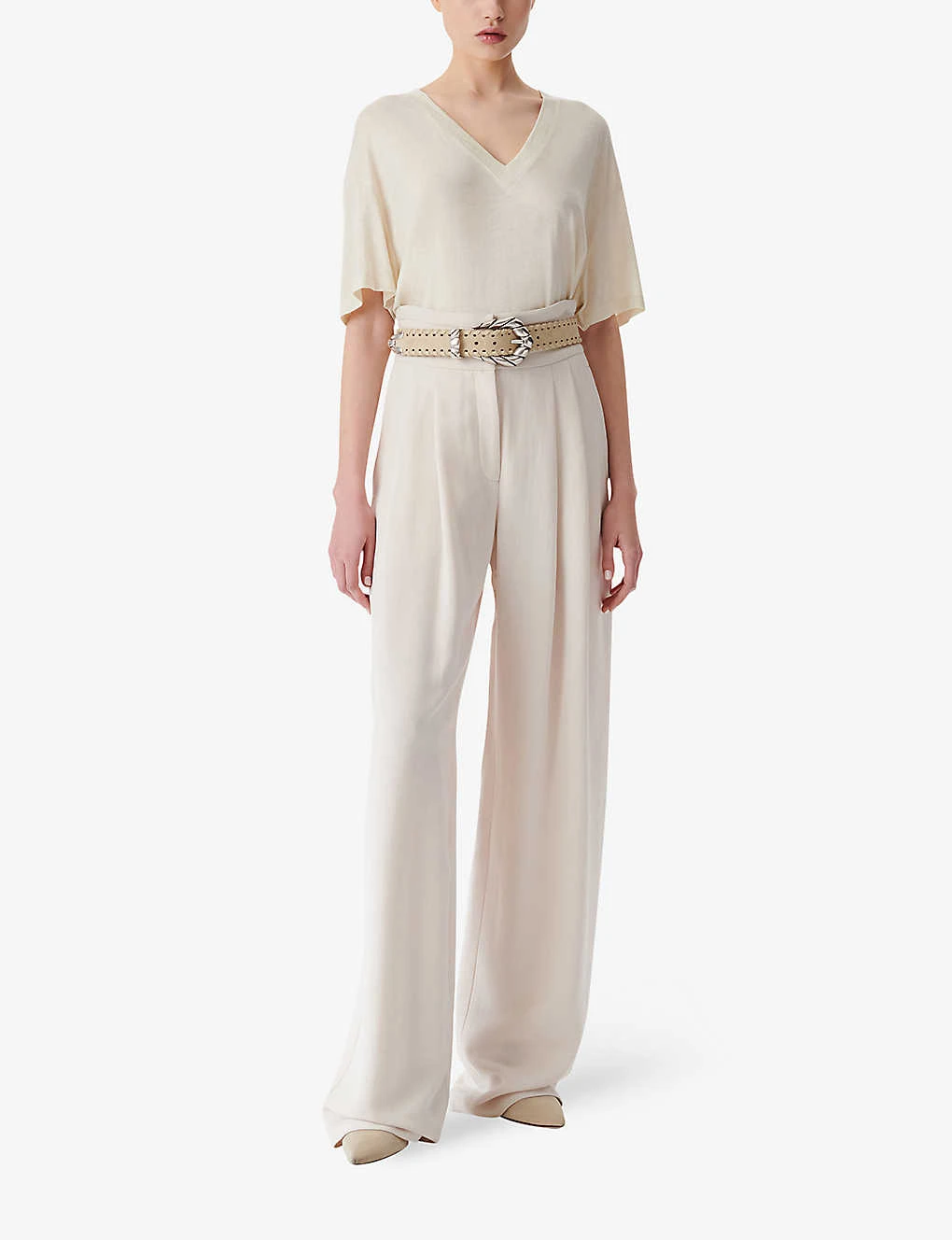 IRO Jeon Pleated Wide-leg Mid-rise Wool-blend Trousers 2 IRO Jeon Pleated Wide-leg Mid-rise Wool-blend Trousers - Image 2