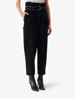 IRO Malti Belted Tapered-leg Mid-rise Denim Jeans -Reiss Shop R04196522 BLA01 ALT02