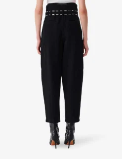 IRO Malti Belted Tapered-leg Mid-rise Denim Jeans -Reiss Shop R04196522 BLA01 ALT03