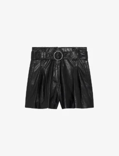 IRO Paoli Belted Leather Shorts