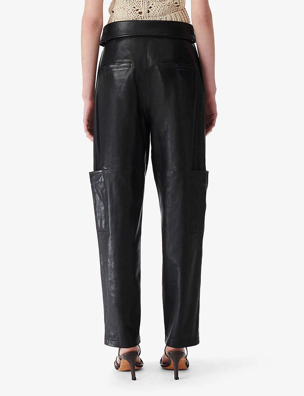 IRO Caron Patch-pocket Tapered-leg High-rise Leather Trousers 4 IRO Caron Patch-pocket Tapered-leg High-rise Leather Trousers - Image 4
