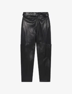 IRO Caron Patch-pocket Tapered-leg High-rise Leather Trousers
