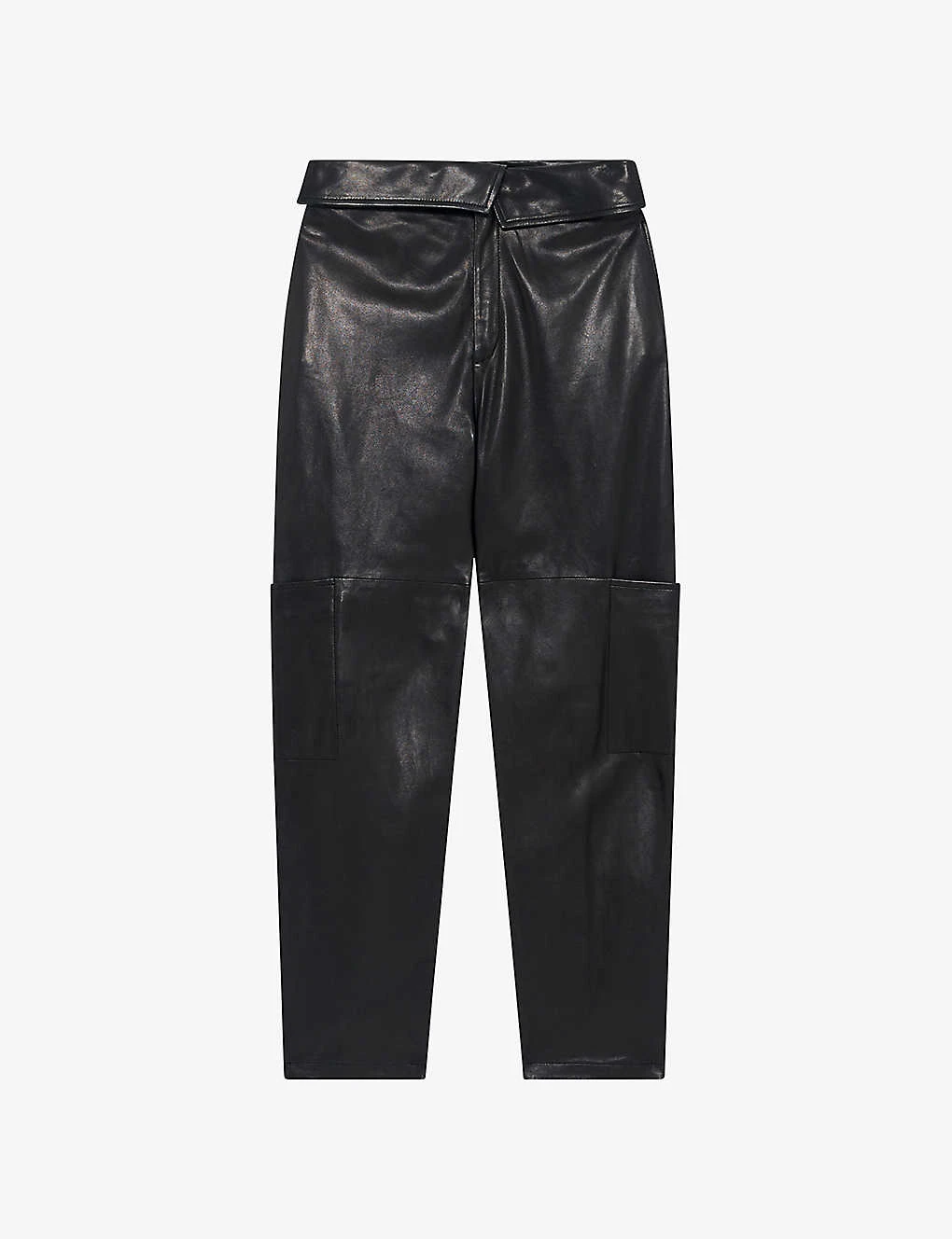 IRO Caron Patch-pocket Tapered-leg High-rise Leather Trousers 1 IRO Caron Patch-pocket Tapered-leg High-rise Leather Trousers