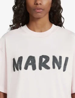 Marni Boxy-fit Logo-print Cotton T-shirt 9 Marni Boxy-fit Logo-print Cotton T-shirt -Reiss Shop R04196574 PINKGUMMY ALT04