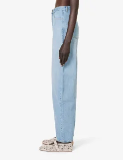 ALAIA Wide Barrel-leg Mid-rise Jeans -Reiss Shop R04196668 BLEUCLAIR ALT02