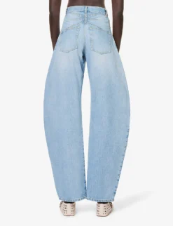 ALAIA Wide Barrel-leg Mid-rise Jeans -Reiss Shop R04196668 BLEUCLAIR ALT03