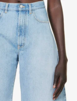 ALAIA Wide Barrel-leg Mid-rise Jeans -Reiss Shop R04196668 BLEUCLAIR ALT04
