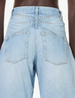 ALAIA Wide Barrel-leg Mid-rise Jeans -Reiss Shop R04196668 BLEUCLAIR ALT05