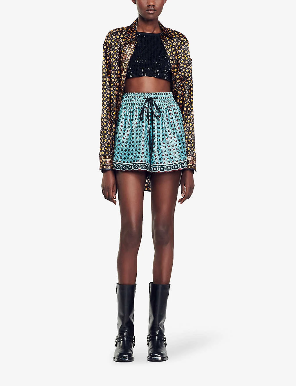 Sandro Louxor Graphic-print Woven Shorts 2 Sandro Louxor Graphic-print Woven Shorts - Image 2