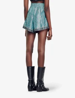 Sandro Louxor Graphic-print Woven Shorts 8 Sandro Louxor Graphic-print Woven Shorts -Reiss Shop R04197507 BRUNS ALT03