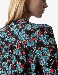 Zadig & Voltaire Tchin Floral-print Silk Shirt -Reiss Shop R04198976 NOIR ALT04
