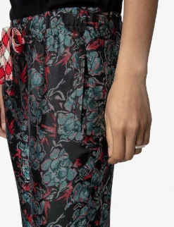 Zadig & Voltaire Pomy Floral-jacquard Straight-leg Mid-rise Woven Trousers -Reiss Shop R04198979 NOIR ALT04