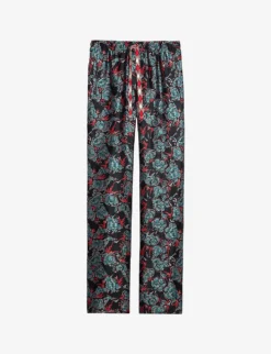 Zadig & Voltaire Pomy Floral-jacquard Straight-leg Mid-rise Woven Trousers