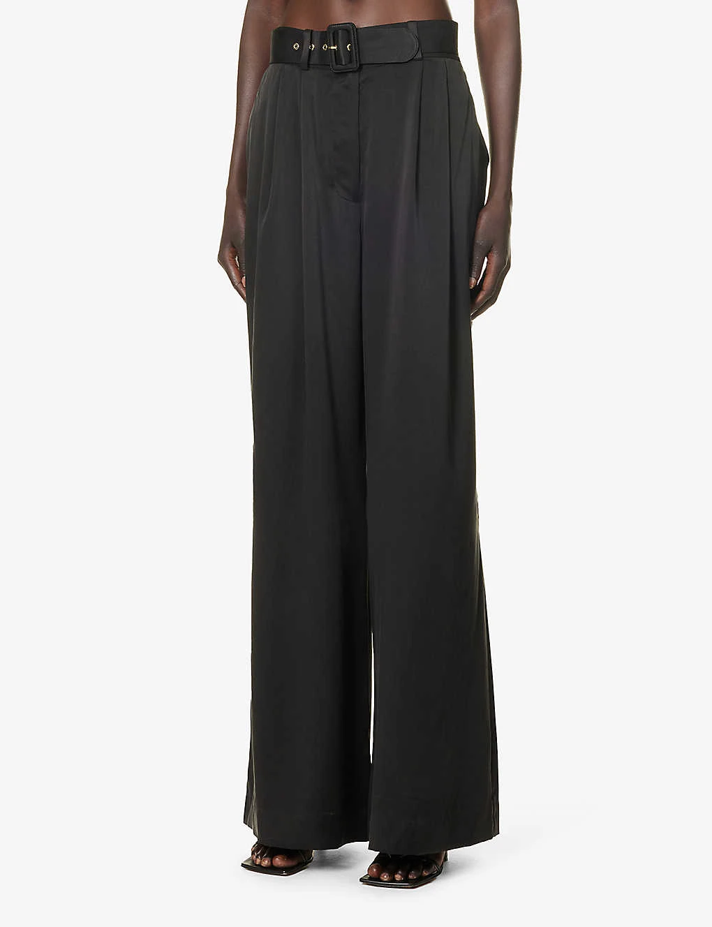 Zimmermann Buckle-embellished Wide-leg High-rise Silk Trousers 3 Zimmermann Buckle-embellished Wide-leg High-rise Silk Trousers - Image 3
