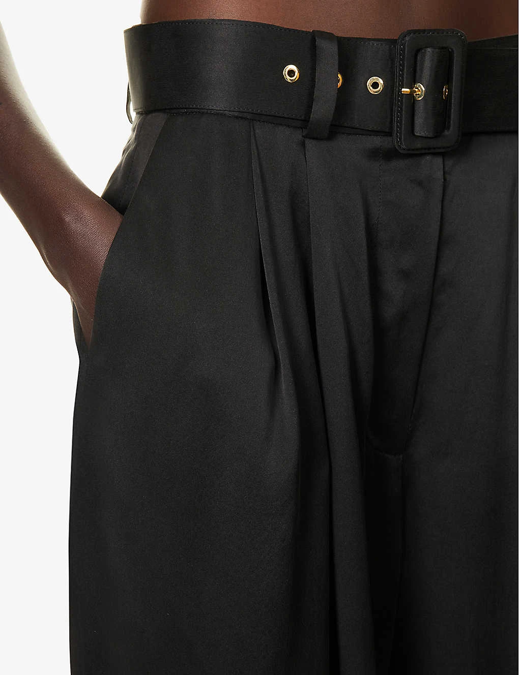 Zimmermann Buckle-embellished Wide-leg High-rise Silk Trousers 5 Zimmermann Buckle-embellished Wide-leg High-rise Silk Trousers - Image 5