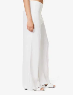 Faithfull The Brand Ottavio Wide-leg Mid-rise Linen Trousers -Reiss Shop R04199687 WHITE ALT02