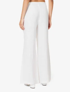 Faithfull The Brand Ottavio Wide-leg Mid-rise Linen Trousers -Reiss Shop R04199687 WHITE ALT03