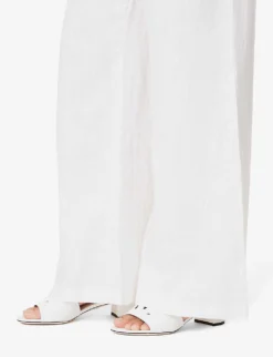 Faithfull The Brand Ottavio Wide-leg Mid-rise Linen Trousers -Reiss Shop R04199687 WHITE ALT04