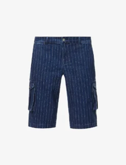 Dune Pinstripe Stretch-cotton Blend Shorts